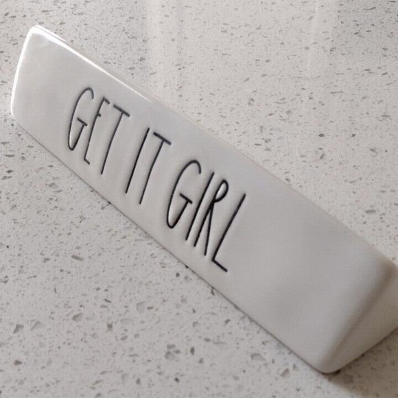 Rae Dunn  “Get It Girl”- Artisan Collection - Desk Office Ceramic Plaque - Picture 1 of 3
